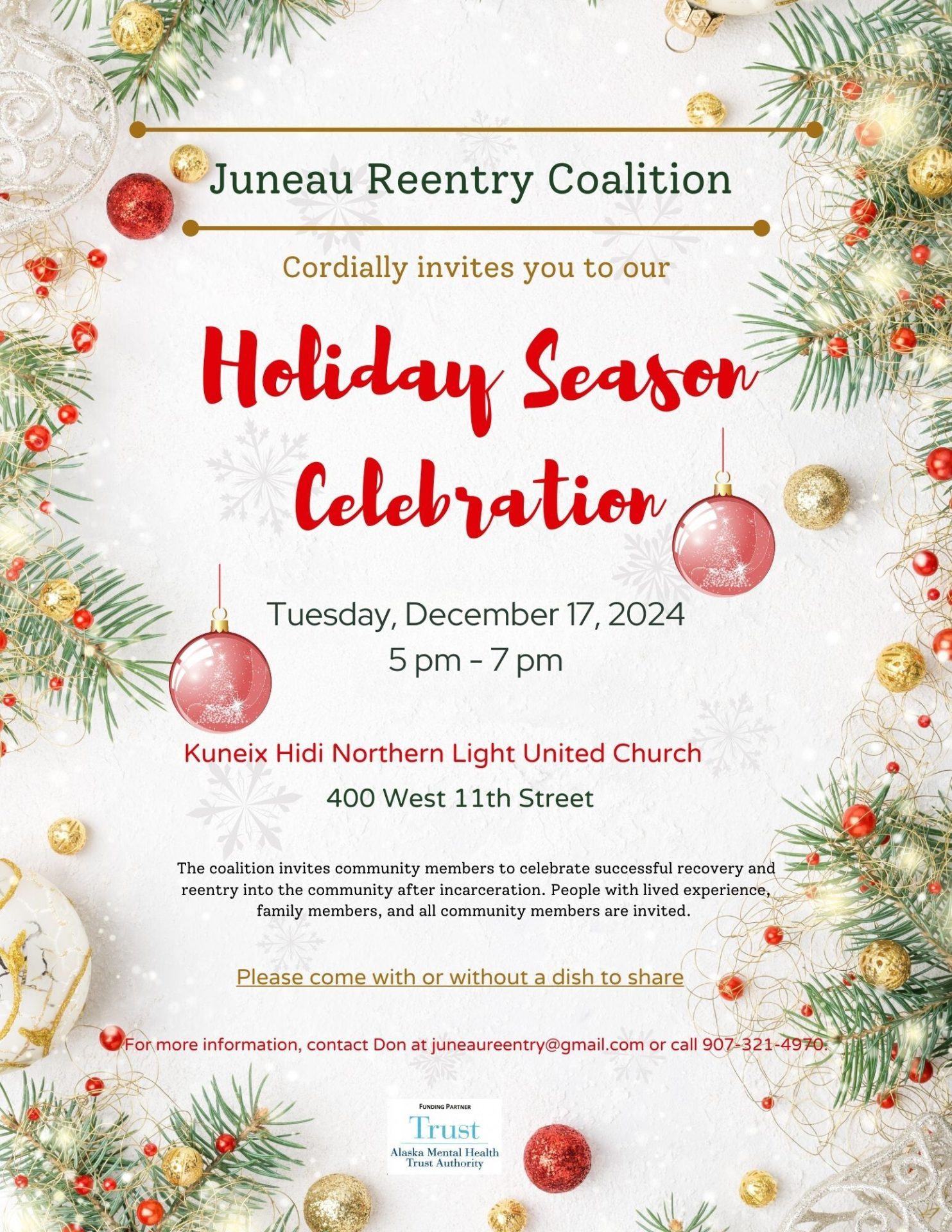 JREC's Holiday Season Celebration invitation in flyer format