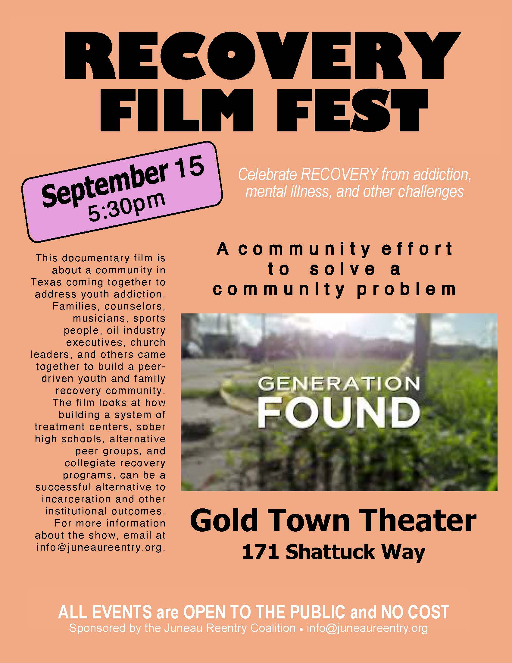 Recovery Month Film Fest – “Generation Found”